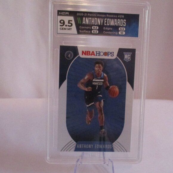 2020-21 Panini Hoops Rookies Anthony Edwards HGA 9.5 - Picture 3 of 6